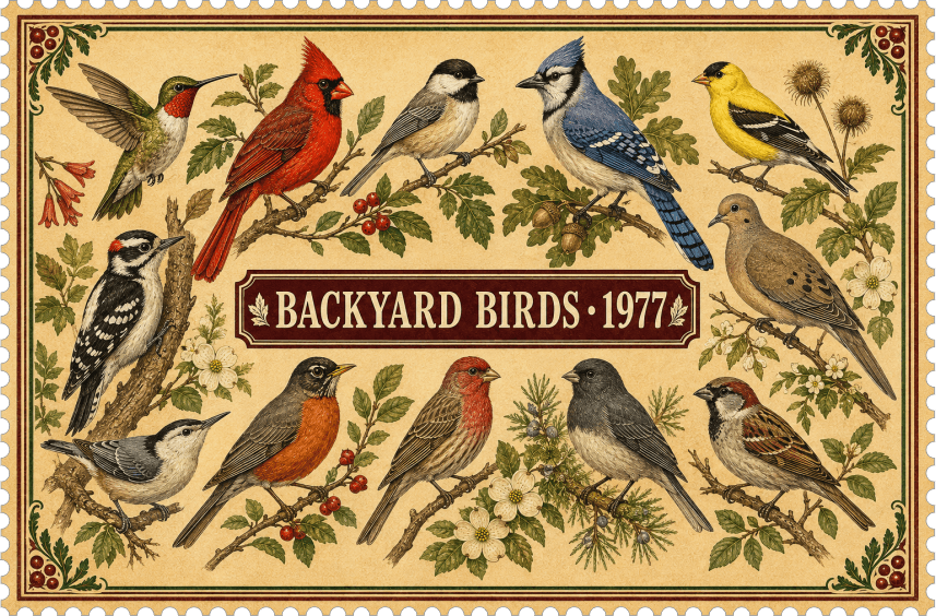 13th Collection Stamp — all 12 birds